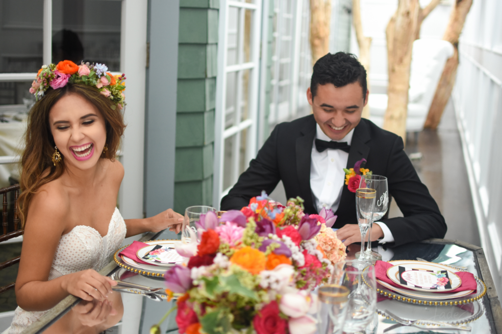 Bride & groom enjoying the day